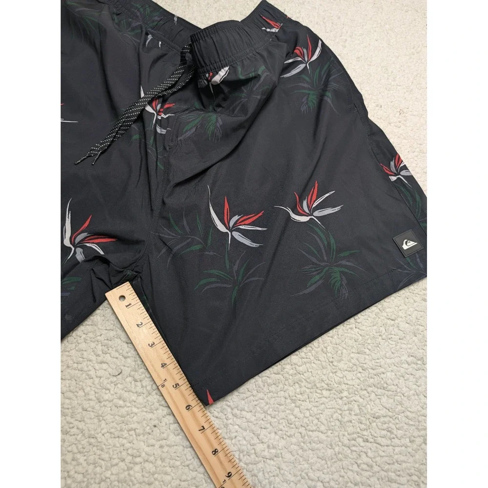Quiksilver Mens Board Shorts Floral Bird of Paradise Black XXL